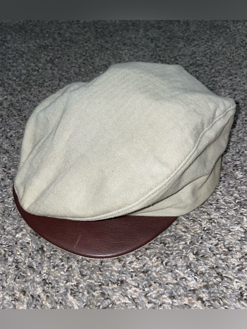 Vintage Nike Golf Flat Cap Newsboy Hat Jordan Cotton Twill Dark Leather Bill USA